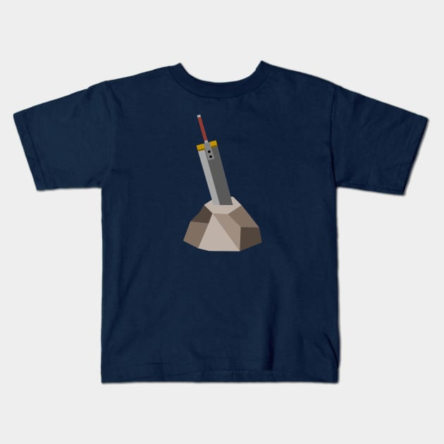 Buster Sword In The Stone Kids T-Shirt by inotyler